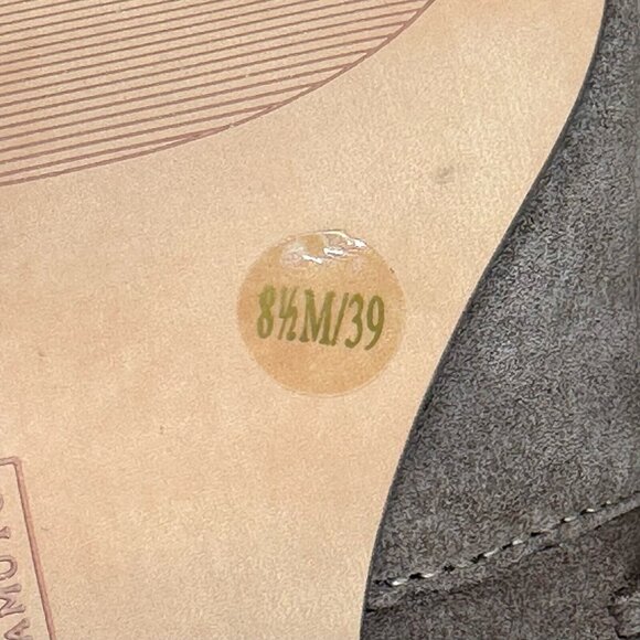 Vince Camuto Sandals Womens Size 8.5M Cone Heel Peep Toe Zip Pump Leather Taupe - Picture 12 of 13